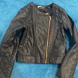 H&M faux leather jacket. Rose gold side zipper. 7 8